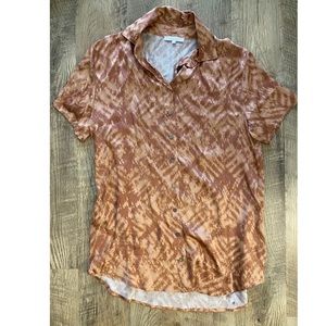 Rust colored button up coverup